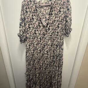 Natural Life Floral Black and Pink Women's Dress